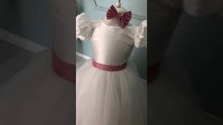 Abito da Damigella in Seta e Tulle per Bambina - Elegante per Cerimonie e Matrimonio