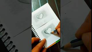 how to draw easy 3d heart water drop🖤#art #shorts #viral