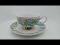 bone china cup and saucer set with gold rim