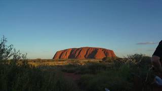 Uluru, Australia, The last sunset the year and the sunrise on New Year's Day エアーズロックの大晦日の日没と初日の出