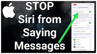 How To Turn Off Siri Read Message On iPhone