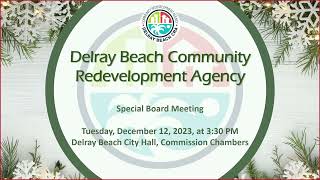 CRA Special Board Meeting 12-12-2023 3:30PM