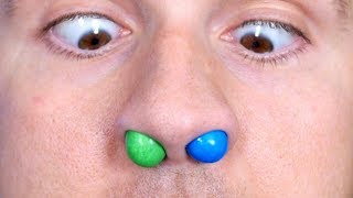 M&M'S STUCK IN NOSE!