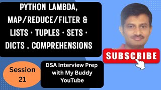 Python Lambda, map/reduce/filter & Comprehensions — Lists · Tuples · Sets · Dicts (Practical)