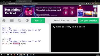 W3schools Python Format Strings