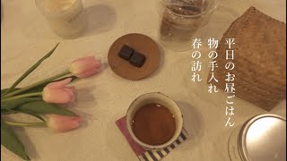 【暮らしのvlog】平日のお昼ごはん/物の手入れ/春の訪れ