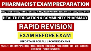 PHARMACIST EXAM PREPARATION / MHSRB / TSPSC / RRB / DMER / AIIMS / ZP / HSSC / TNMRB / PRISON etc.