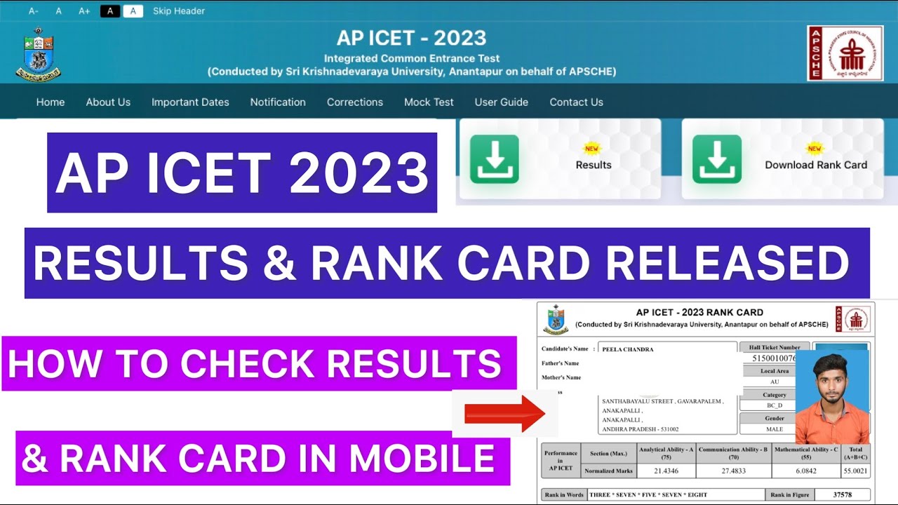 AP ICET 2023 RESULTS RELEASED | HOW TO CHECK AP ICET RANK CARD IN ...