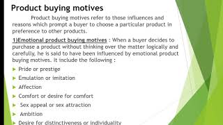 III B.Com-Modern Marketing-Buying motives of Consumers