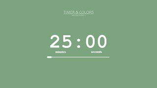 ⌛ 25 Minute Timer / Sweet Green Screen 🌿 / Countdown + Progress Bar