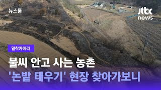 [밀착카메라] 불씨 안고 사는 농촌…'논밭 태우기' 현장 찾아가보니 / JTBC 뉴스룸