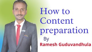 CONTENT PREPARATION  by Ramesh Guduvandhula || Telugu motivational speech || IMPACT FOUNDATION