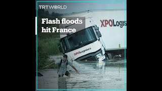 Heavy rains and storms flood streets in southern France