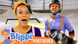 Blippi e Meekah Aprendem Skate! | Episódios Completos | Blippi em Português | Vídeos Educativos