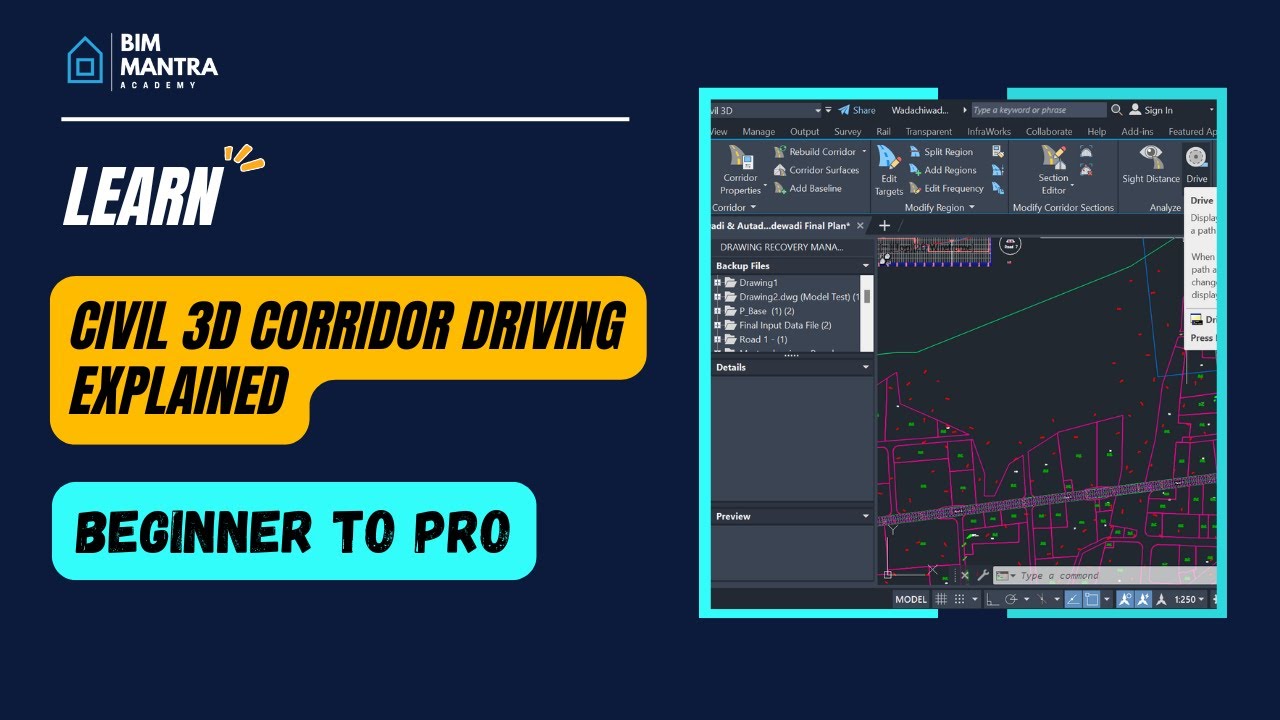 Civil 3d Corridor Driving Explained Beginner To Pro Youtube