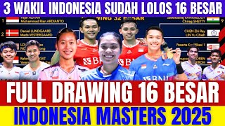 WOW INDONESIA KALAH BERJA'MAAH‼️ UNGGULAN BERGUGURAN.!! FULL DRAWING 16 BESAR INDONESIA MASTERS 2025