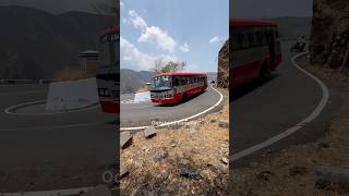 Look at the ksrtc bus sound at the edge of deep downhill even a blind bend