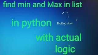 #python min max in list actual logic