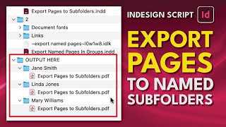 InDesign Script Export Pages To Subfolders