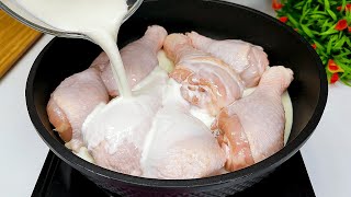 Just pour milk! Have you ever tried chicken meat like this? Incredible recipe!