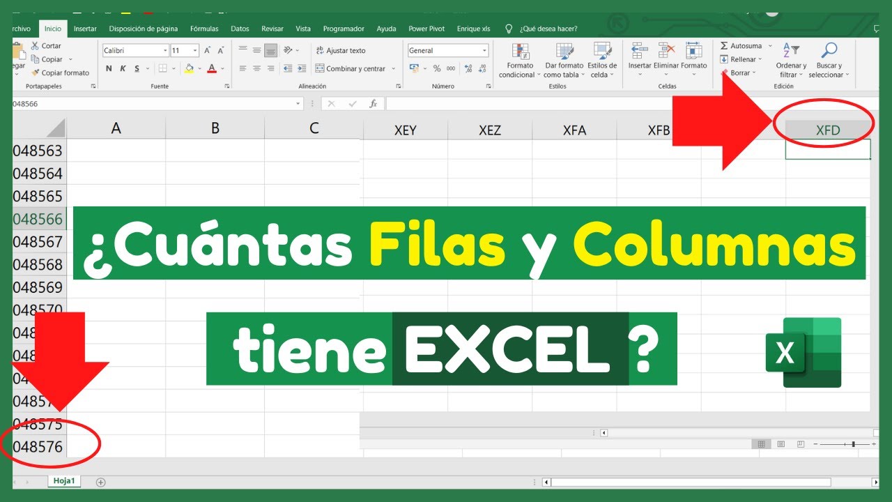 🤪¿Cuántas FILAS Y COLUMNAS Tiene Una HOJA De CÁLCULO De Microsoft Excel ...