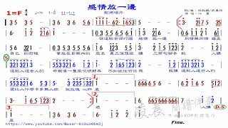 T05 感情放一邊 江蕙 F 76 (原調)，練習版簡譜伴奏，版權為原出版公司所有，請勿作商業用途。歡迎訂閱、留言、按讚、分享
