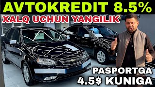 Yillik 8.5% AVTOKREDIT 2025. FAQAT PASPORTGA 12 TA VILOYATGA KUNIGA 4-5$ АВТОКРЕДИТ 2025