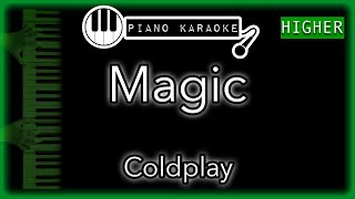 Magic (HIGHER +3) - Coldplay - Piano Karaoke Instrumental