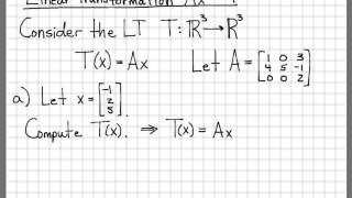 Linear Algebra Example Problems - Linear Transformation Ax #1