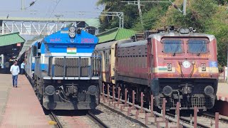 Vasco-da-gama Jasidih Express with GOOTY WDP4 20033 departing from Dharwad railway station