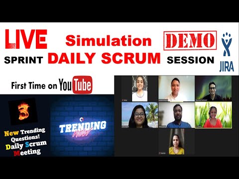 Simulation of a daily Scrum meeting I Demo of a stand-up meeting I Scrum events with Jira