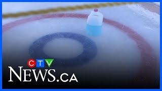 Rooftop curling rink in Gimli