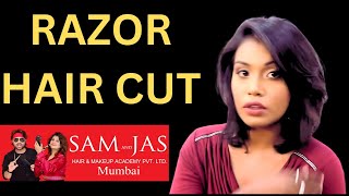 Razor Hair Cut On Short Hair By Jas Sir from  Sam And Jas Hair Academy Mumbai ( Tutorial In Hindi )