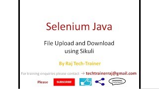 Selenium Java File upload and File Download using Sikuli