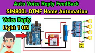 Sim800L IVR Project || DTMF Home Automation || Auto voice Reply || sim800l dtmf arduino || Audio