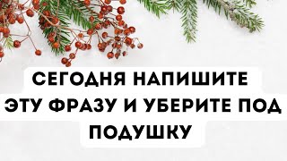 Сегодня напишите эту фразу и уберите под подушку.