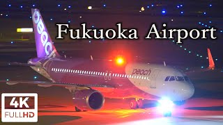 [4K] [飛行機 動画] Plane Spotting at Fukuoka Airport in Japan  /  夜の福岡空港 2021/4/13