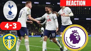Tottenham vs Leeds United 4-3 Reaction Live Premier League Football EPL Match Commentary Highlights