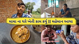 મામા ના ઘરે ખેતી કામ કર્યુ || મહેમાન આયા #farmiglife  #lifestylevideo  @TejalBharatvlogs