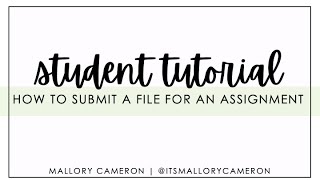 How to Submit a File for an Assignment in Canvas | Student Tutorial