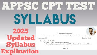 appsc cpt test syllabus Explination || appsc cpt test 2025#appsc #cpt