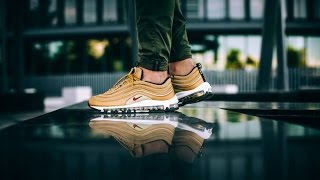 air max 97 gold on feet