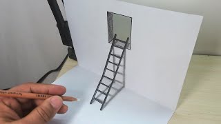 Learn How to Draw 3D ladder drawing on paper. Easy 3d drawing for kids