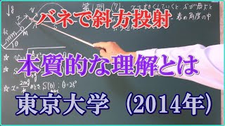 バネで斜方投射　物理の本質的な理解とは‼　東京大学　(2014年)　【力学編】