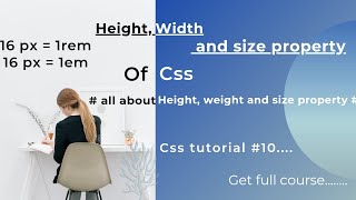 height property in css | width property css | css tutorial #10
