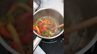 Love the colour of these bell peppers caribbeancookeryschool #CaribbeanCooking #VeganCookingClass