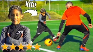 I Challenged 9 YEAR OLD KID MESSI To A CRAZY Football Competition