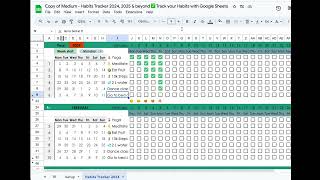2024, 2205 & Beyond Habit Tracker in Google Sheets [FREE Template]