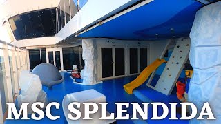 MSC SPLENDIDA ship tour - WATER SLIDE, SPORT ARENA , KIDS AREA