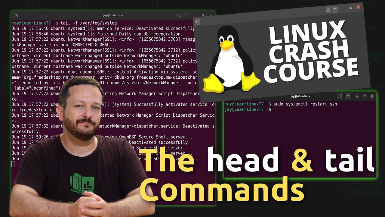 Linux Crash Course - The Head And Tail Commands - YouTube